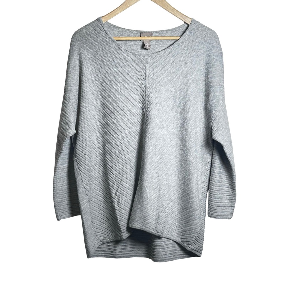 Chico's Relaxed Lightweight Knit Sweater Size 2 Minimalist Lagenlook Mature
